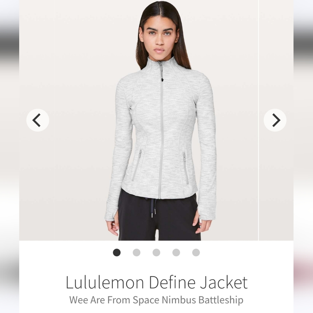 Lululemon Define Jacket size 12 We Are From Space Nimbus Battleship